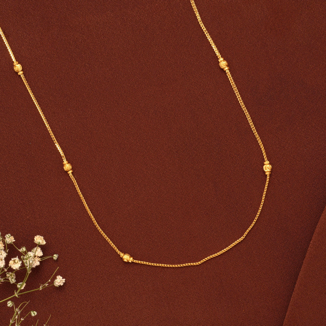 Elegant Gold Ball Design Chain for Women