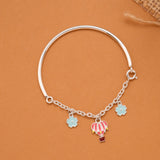 Charm Hot Air Balloon Silver Baby Bangle
