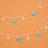 Butterfly and Heart Charm Silver Baby Anklets