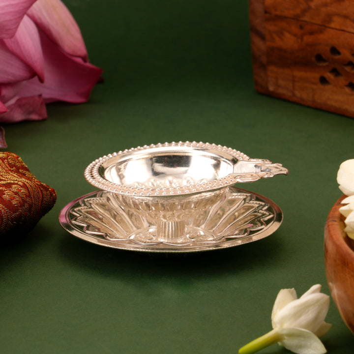 Traditional Silver Deepam Plate