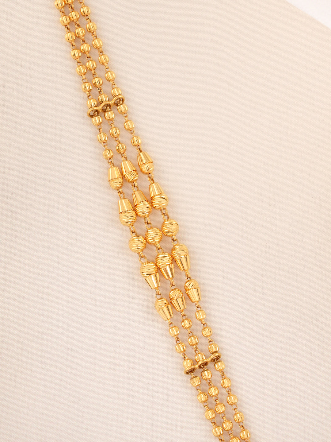 Triple Layer Ball Fancy Gold Bracelet