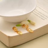 Classic Leaf Pattern Golden Earring