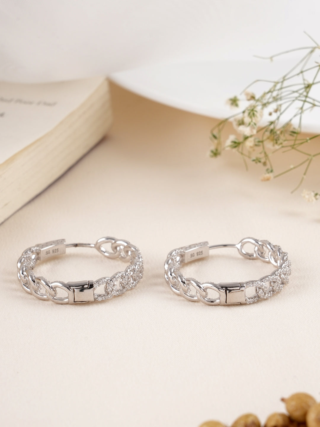 Iced Cuban Link Hoop Earring