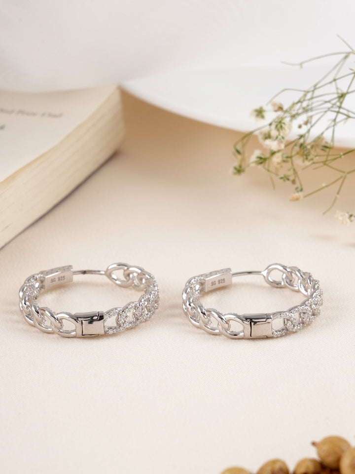 Iced Cuban Link Hoop Earring