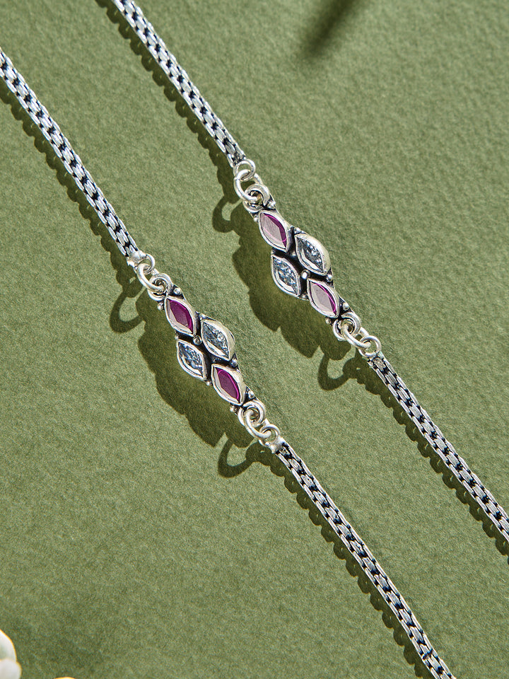 Ruby Bloom Antique Anklet