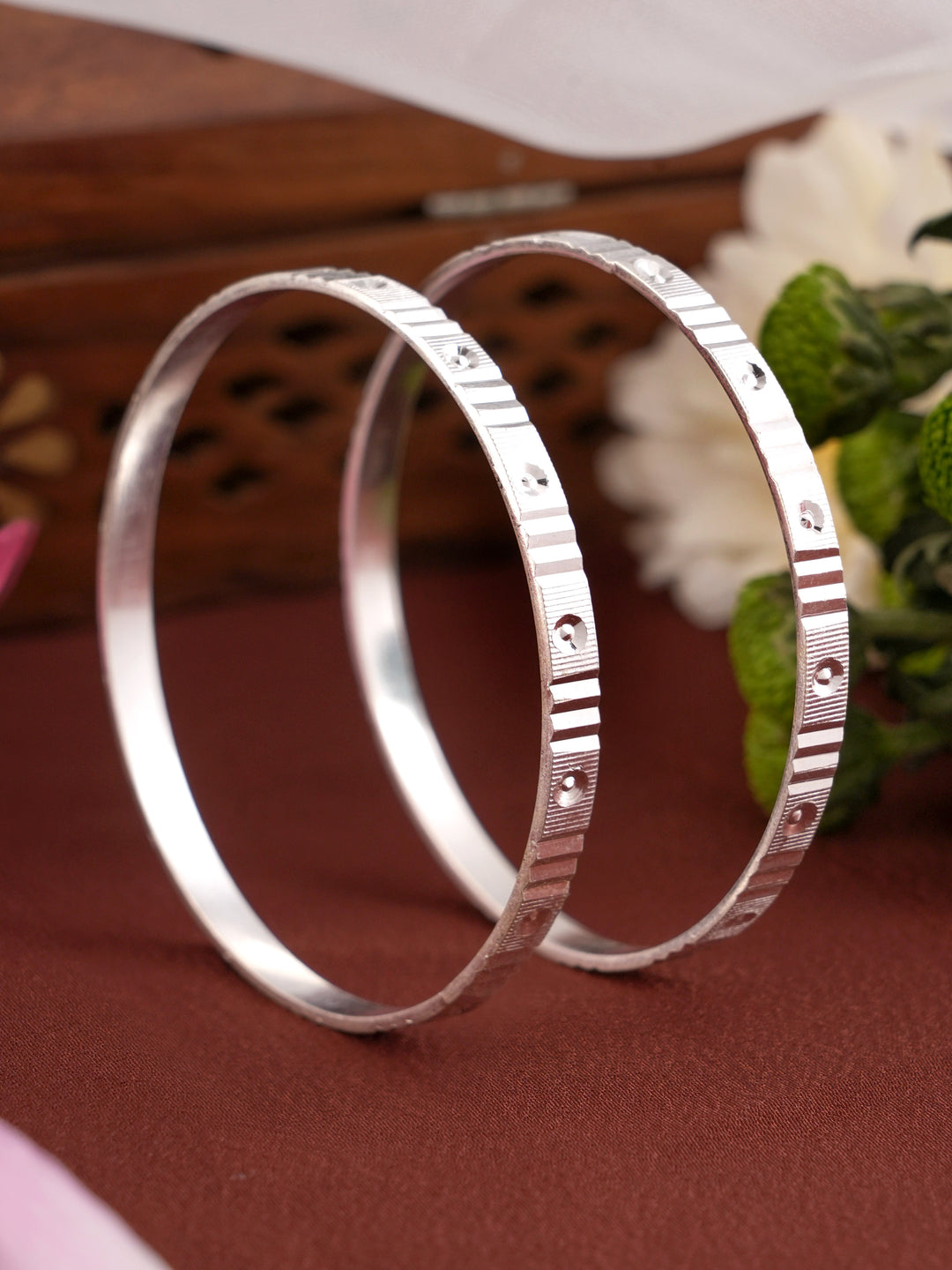 Amazing Laser Engraving Silver Bangles