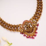 Antique Goddess Lakshmi Golden Necklace