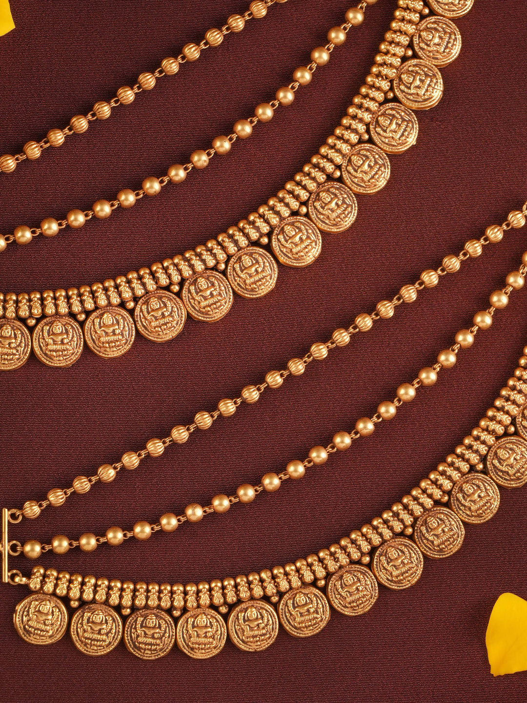 Triple Layered Balls with Lakshmi Coin Gold Mattal