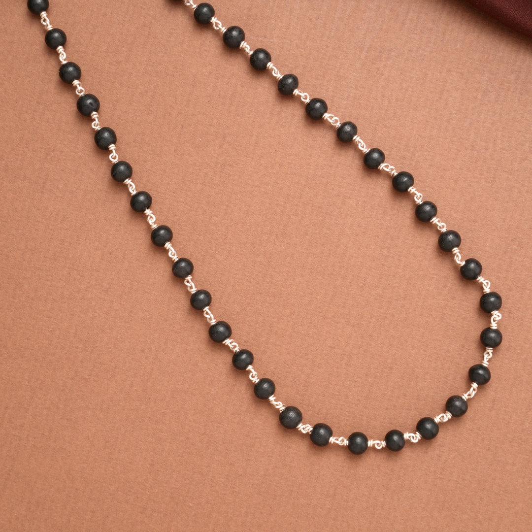 Divine Karungali Beads Silver Chain