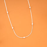 Shimmering Beads Silver Chain