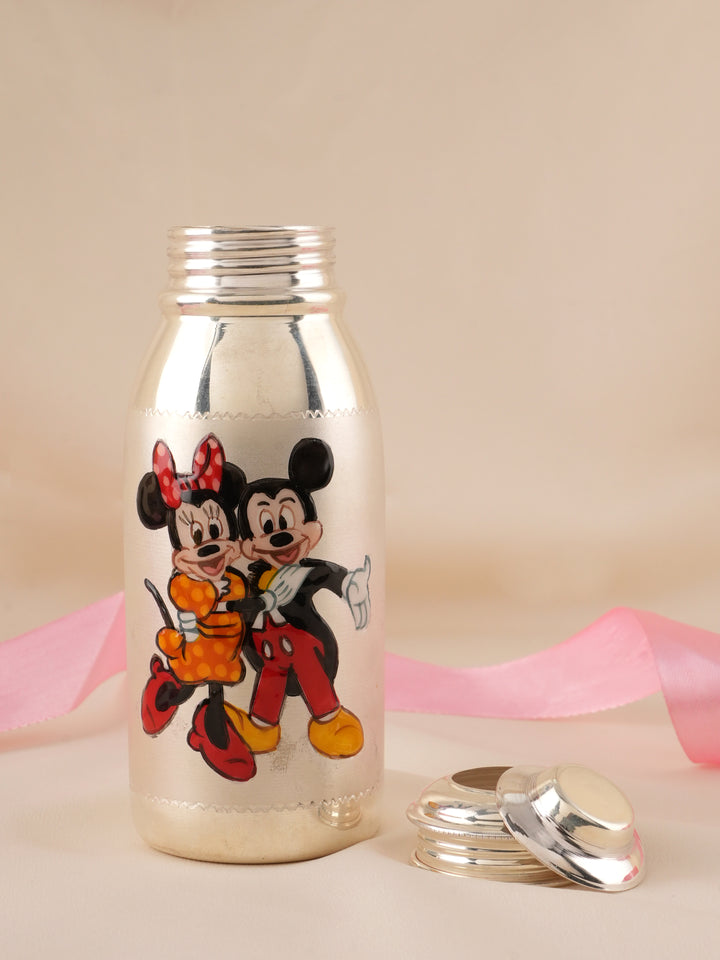 Mickey & Minnie Enamelled Silver Baby Bottle