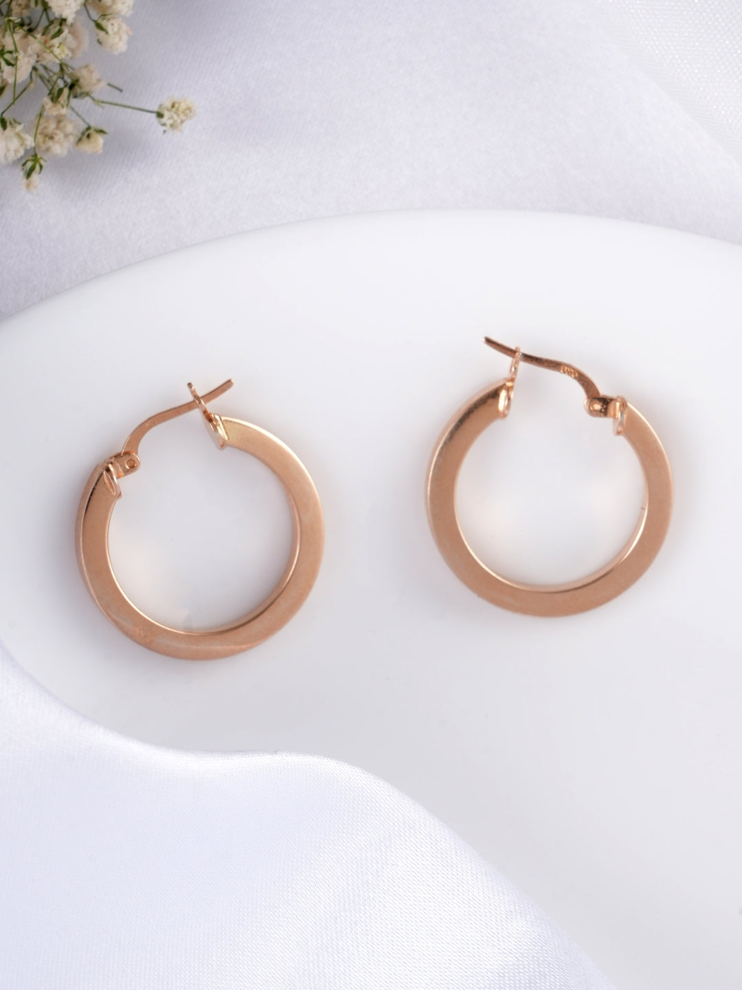 Rose gold hoop earrings