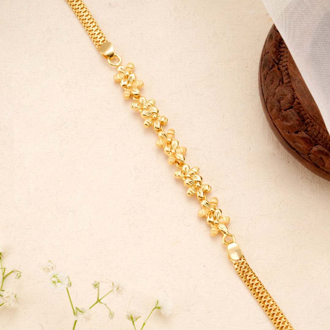 Floral Design Gold Plated Bracelet