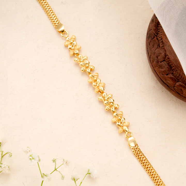 Floral Design Gold Plated Bracelet