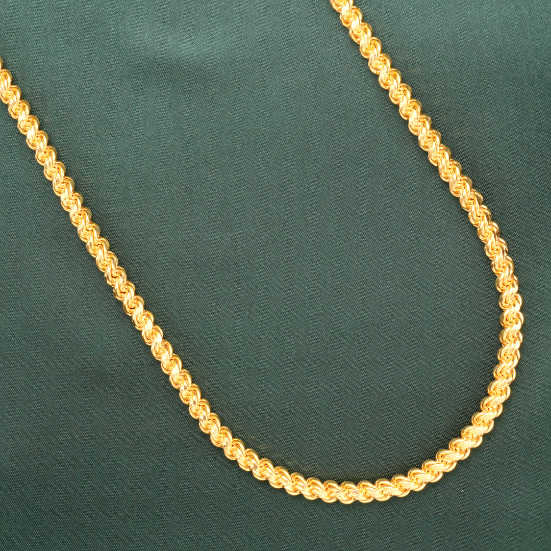 Rope Twist Long Gold Chain