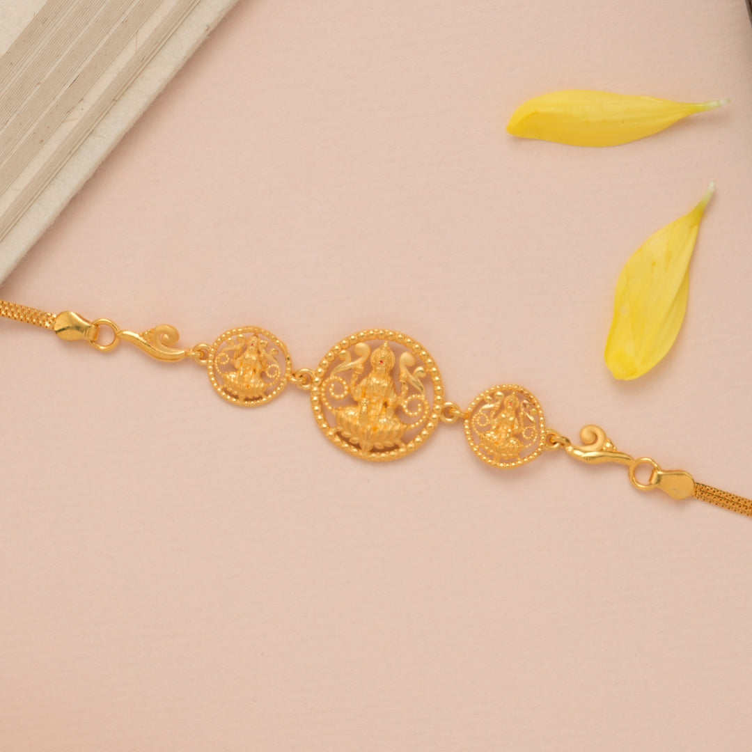 Traditional Lakshmi Gold Casting Bracelet