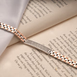 Dual Tone Braided Design Silver Bracelet