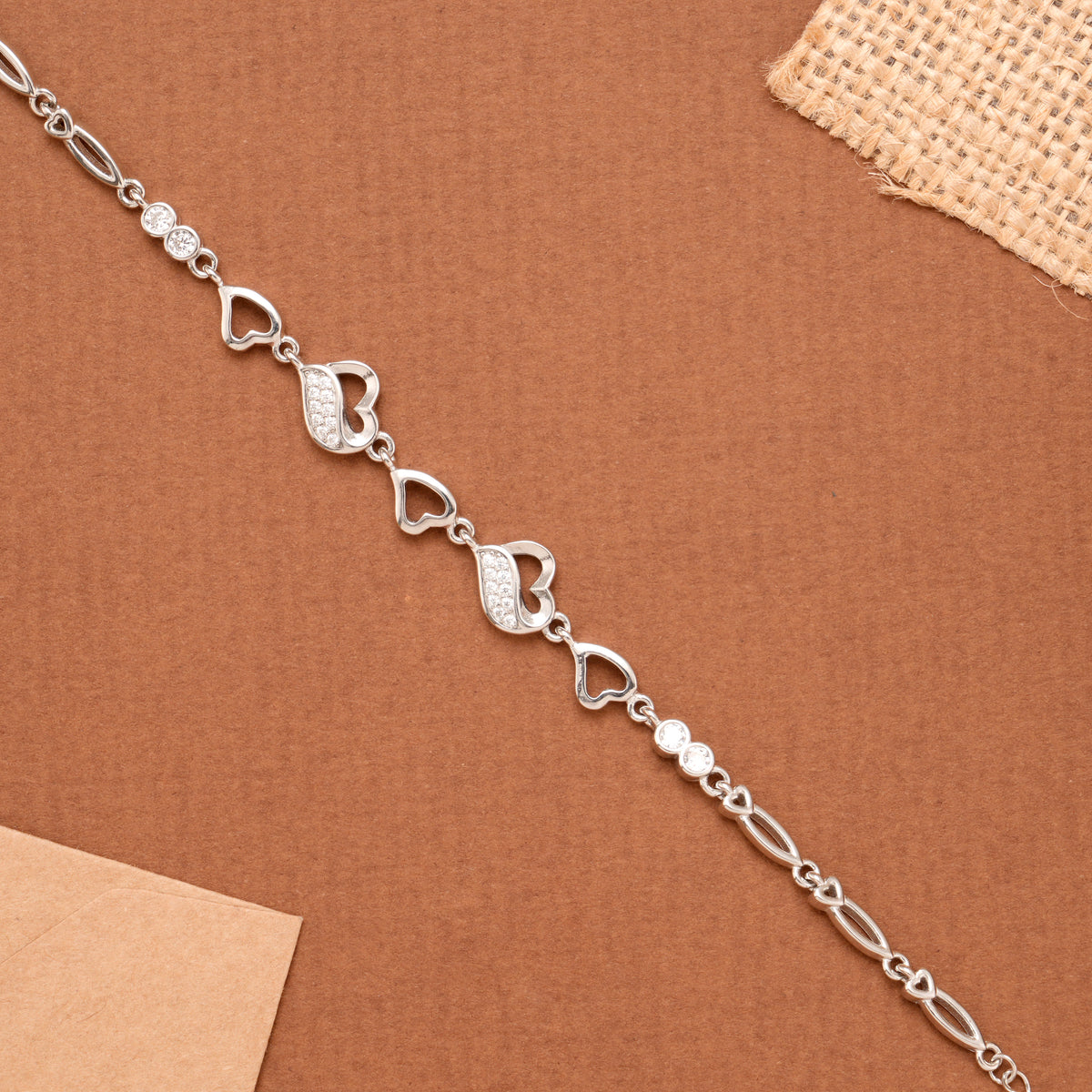 Elegant Heart Silver Bracelet for Women