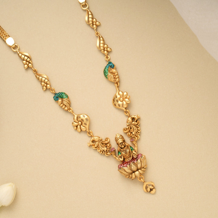 Divine Lakshmi Minimal Casting Golden Necklace
