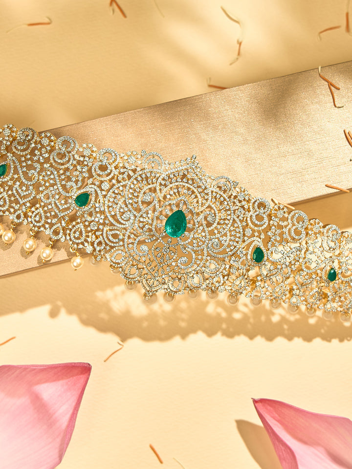 Emerald-Studded Bridal Oddiyanam/Hip Belt