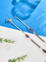 Ruby Crown Vine Antique Anklet