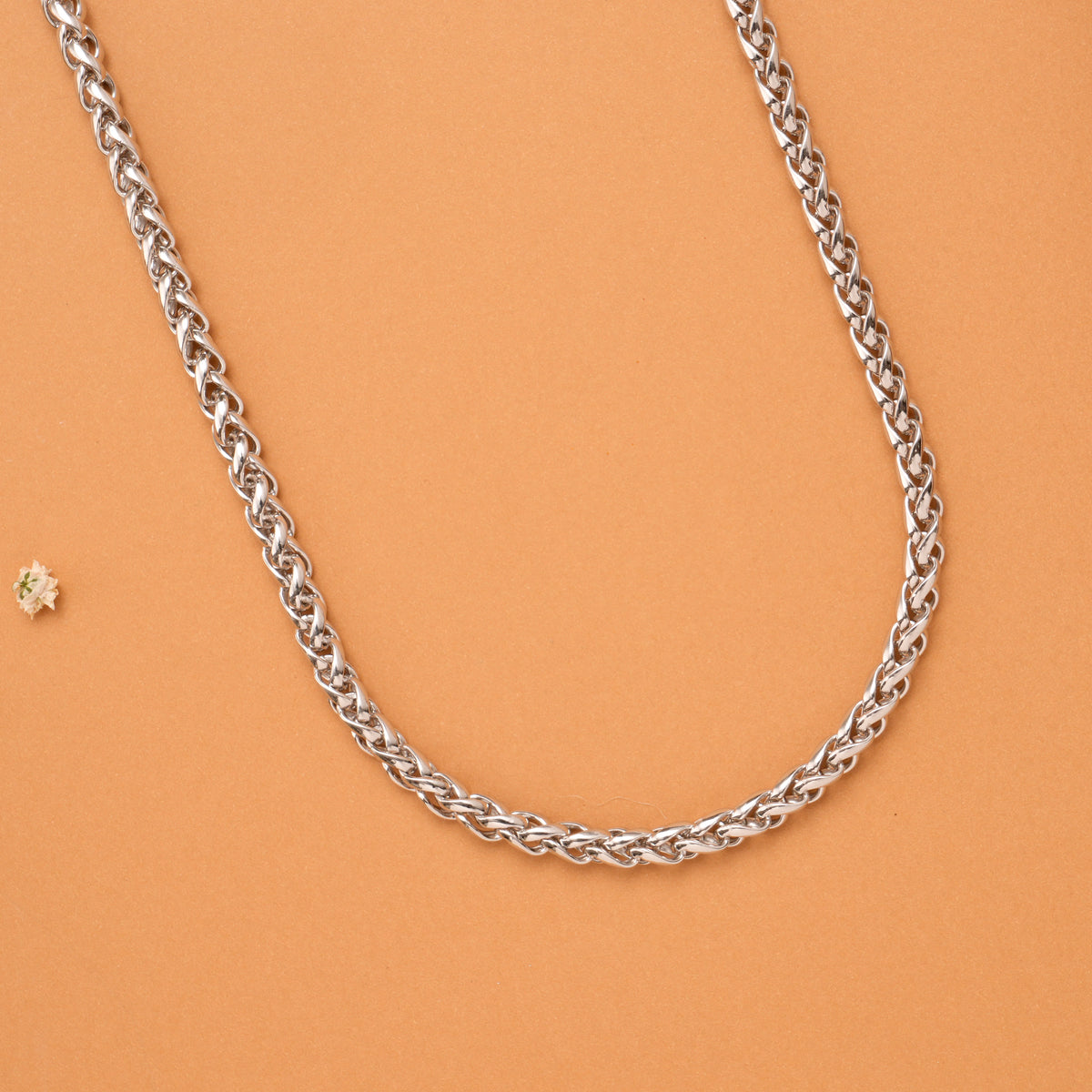 Elegant Rope Spiga Design Silver Chain