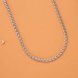 Elegant Rope Spiga Design Silver Chain