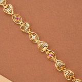 Leaf Pattern Nagas Silver Gold Plated Bracelet