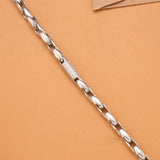 Bold Oval Men’s Silver Bracelet
