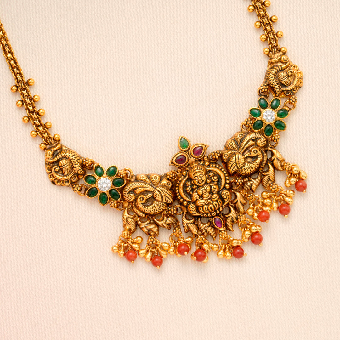 Antique Gold-Plated Lakshmi Necklace