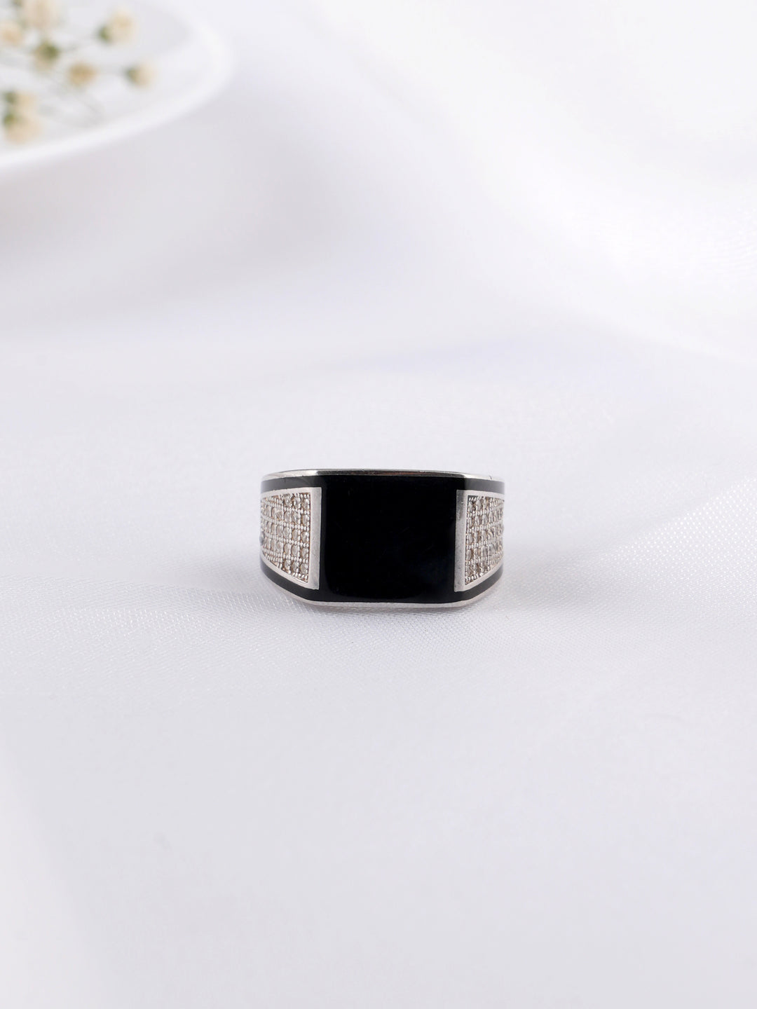 Black  rectangular Onyx Ring