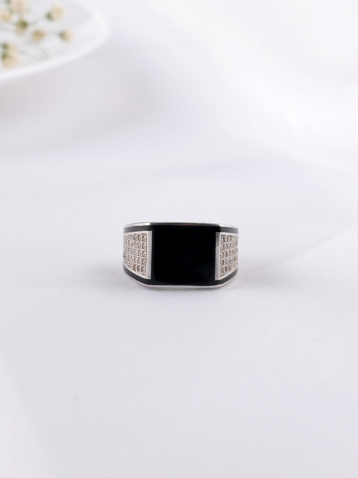 Black  rectangular Onyx Ring