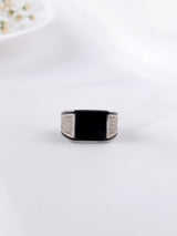 Black  rectangular Onyx Ring
