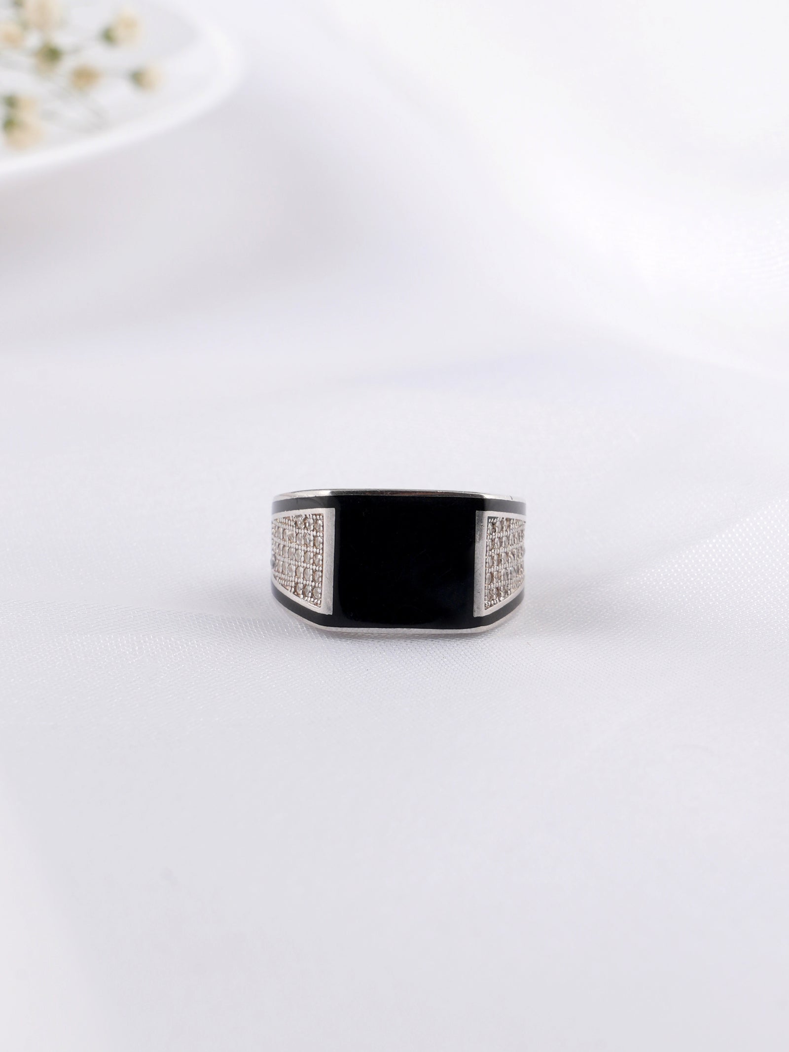 Black  rectangular Onyx Ring