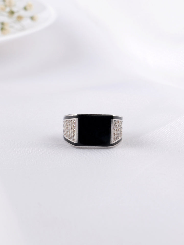 Black  rectangular Onyx Ring