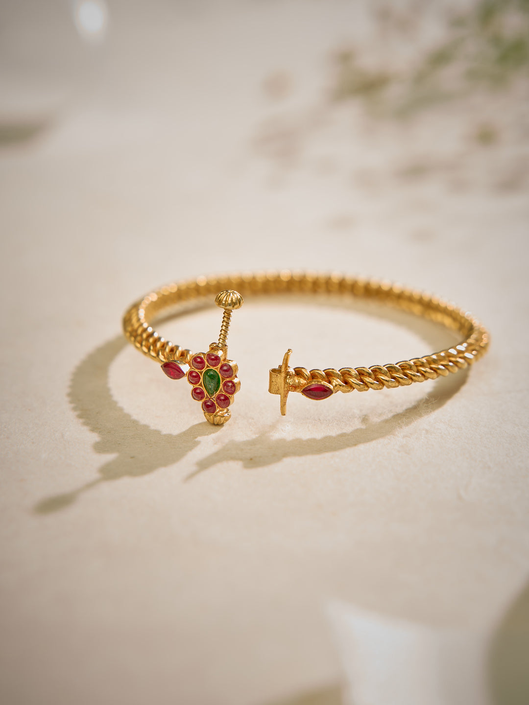 Floral Ruby Grace Openable Bangle
