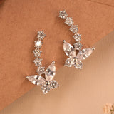 Crystal Butterfly Silver Ear Climber Stud