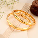 Graceful Floral Design Gold Plated Bangle