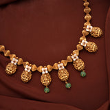 Curved Ball Lakshmi Gold Necklace