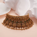 Antique Grand Layer Design Emerald Gold Choker