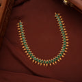 Elegant Emerald Gold Beaded Necklace