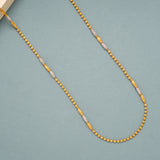 Modern Two Tone Gold Bead Long Chain