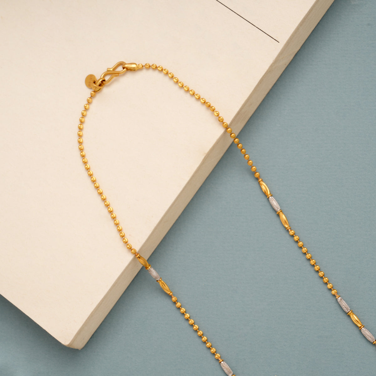 Heritage Dual Tone Gold Beaded Box Chain