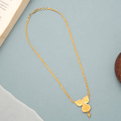 Winged Heart with Gold Pendant Chain