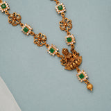 Square Emerald Lakshmi Gold Necklace