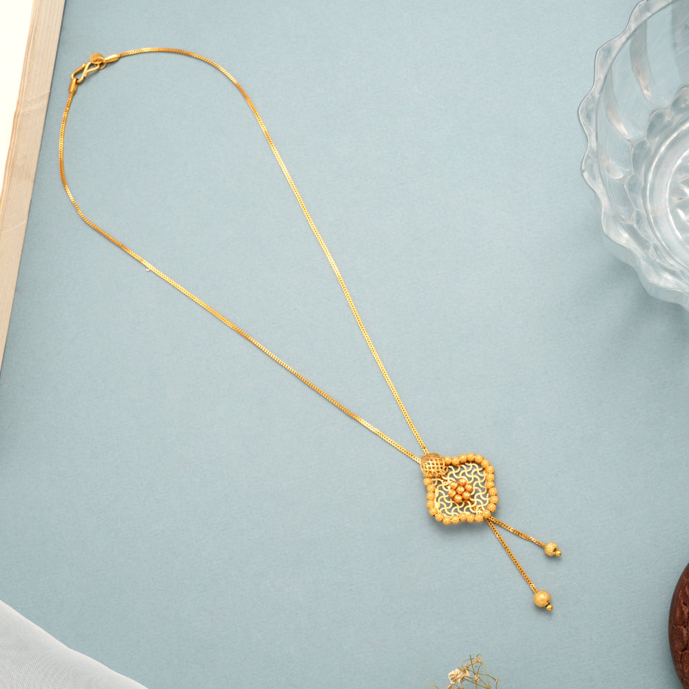 Tiny Beads with Gold Drops Necklace