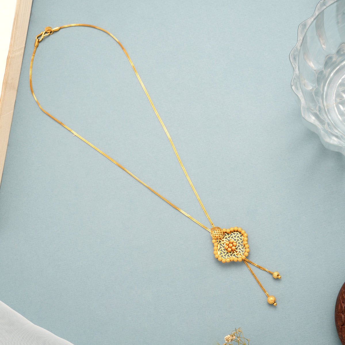 Tiny Beads with Gold Drops Necklace