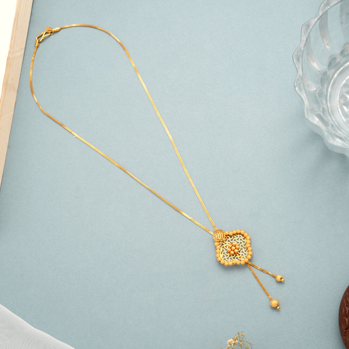 Tiny Beads with Gold Drops Necklace