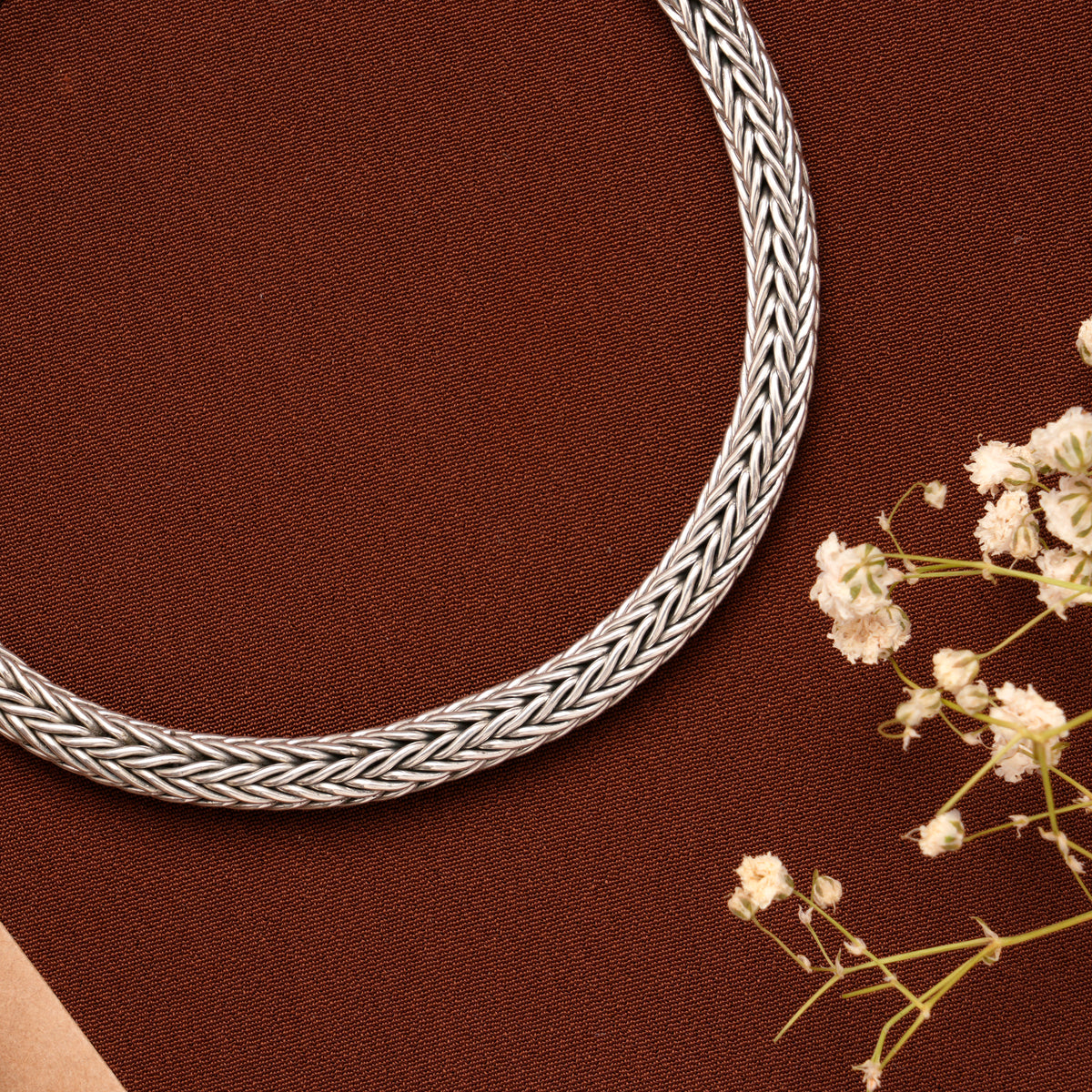 Antique Bali Style Woven Chain Silver Bracelet