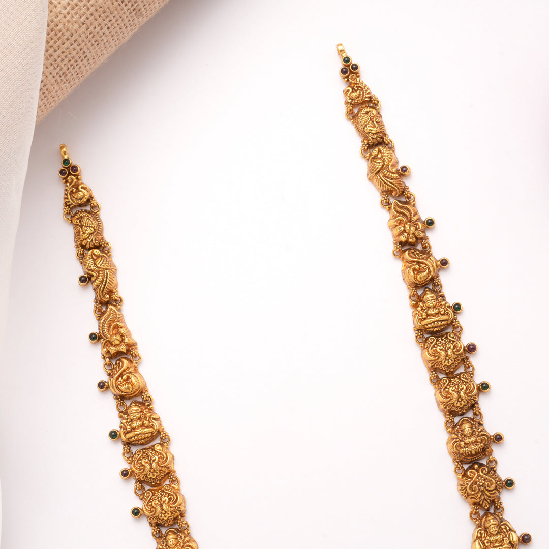 Heritage Goddess Lakshmi with Drops Golden Haram
